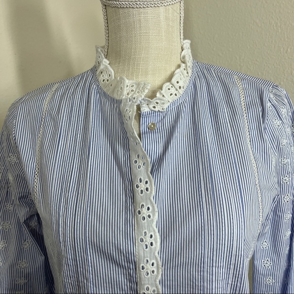 Zara Woman long sleeve pinstripe button down blouse - Picture 2 of 10